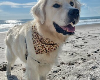Sunflower Dog Bandana / Summer Pet Neckerchief / Reversible Scarf / Cat, Puppy Gift