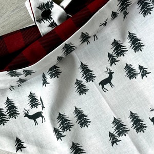 Reversible Dog Bandana: Woodland Pine & Buffalo Check Plaid
