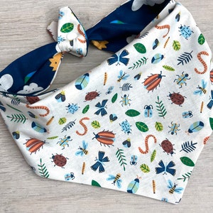 Bug Dog Bandana / Earth, Sun, Clouds Pet Scarf / Reversible Dog Neckerchief / Puppy Gift