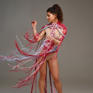 TENUE DE FESTIVAL, robe d&#39;anniversaire, robe de cocktail, robe à franges, robe de séance photo volante, tenue d&#39;homme brûlant, robe en macramé, dissimulation de plage