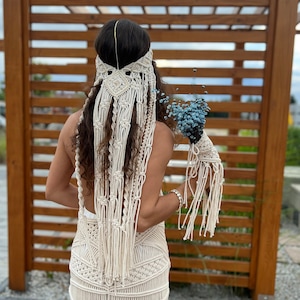 WEDDING VEIL, Pearl Veil, Bridal Veil, Bohemian Wedding Veil, Boho Wedding, Wedding FLOWER Wrap, Bridal Bouquet Holder, Bachelorette Veil