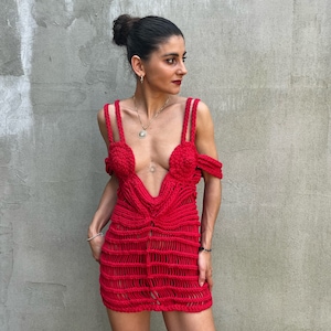 MACRAME MINI DRESS Custom Order, Knitted Dress, Cocktail Dress