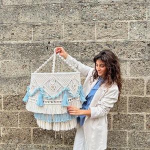 Macrame chandelier bohemian lamp room decor aesthetic boho  boho decor college house decor housewarming gift first home new home gift
