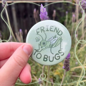 Friend to Bugs Green Handmade Button