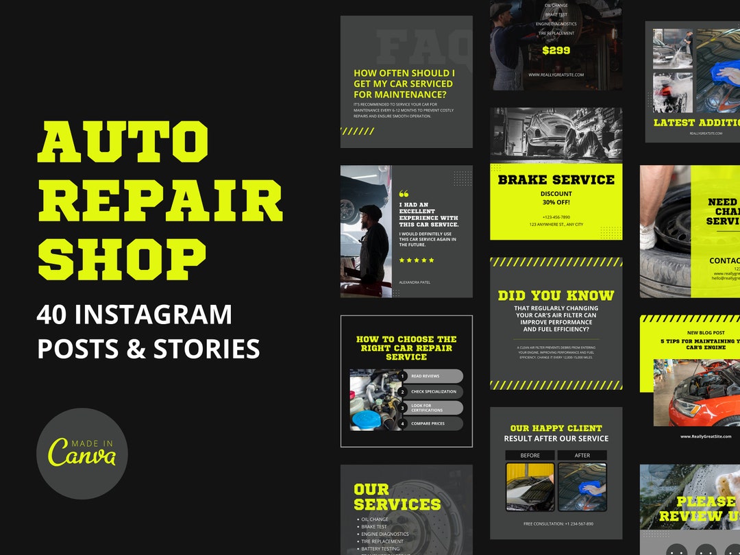 auto-repair-shop-canva-templates-automotive-posts-car-repair-etsy