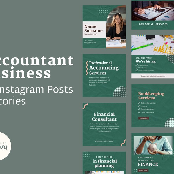 Bookkeeping Instagram Template - Etsy