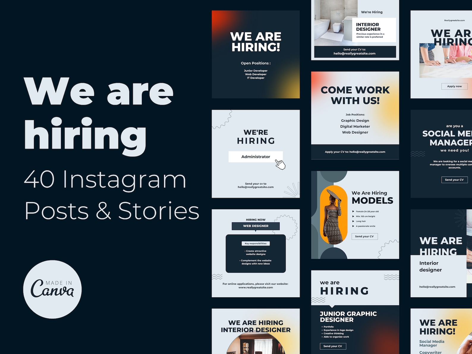 We Are Hiring Canva Template Hiring Template Human Resources Etsy