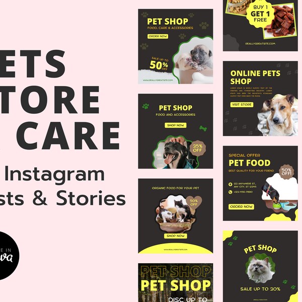 Pet Store Social Media Template Etsy