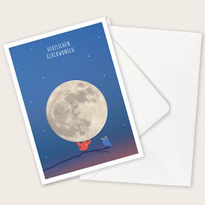Klappkarte "Den Mond zum Geburtstag" mit Briefumschlag