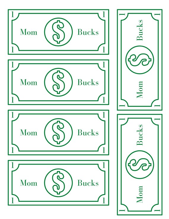 Free Printable Mom Bucks Template Free Printable Mom Bucks Template