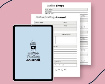 Coffee Tasting Journal | PDF Printable Download | Includes Tasting Page, Coffee Bucket List Page, and Coffee Shops Tracking Page