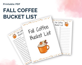 Fall Coffee Bucket List | Fall Coffee Ideas | Cozy Coffee Bucket List Journal | Fall Bucket List | Fall Coffee | Fall Coffee Fun