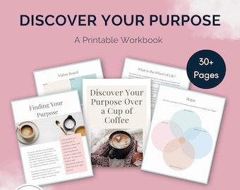 Arbetsbok för självupptäckt: Ikigai, visionstavla, livshjul (digital nedladdning)