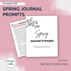 Spring Journal Prompts | 25 Journaling Prompts to Reflect on the Spring Season | Guided Seasonal Journaling | Questions About Spring