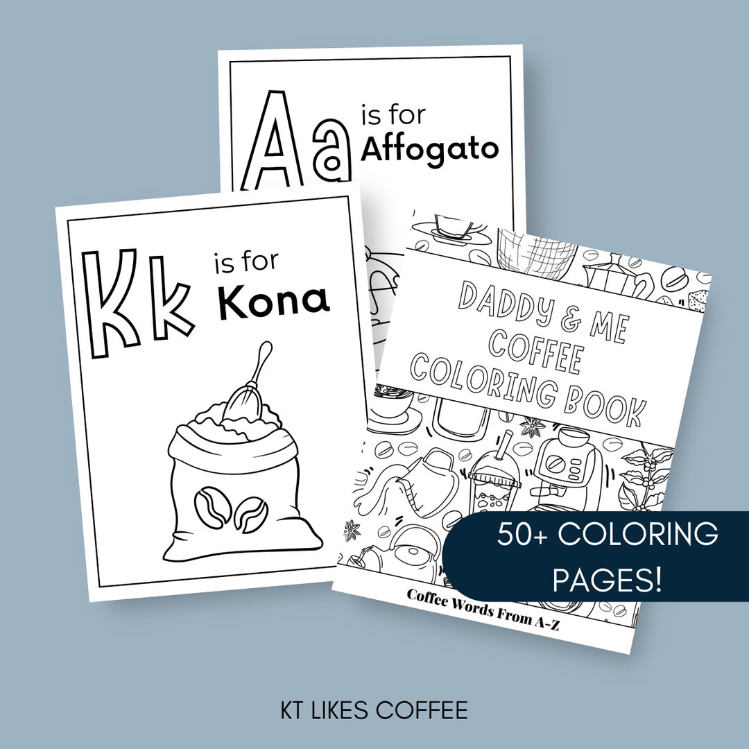 Coffee Coloring Book | Printable Coloring Book for Kids and Adults | 50 ...