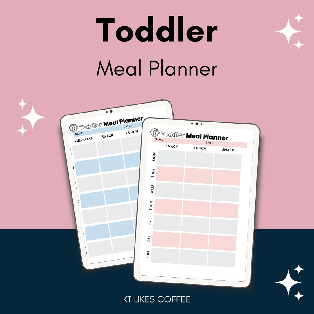 Toddler Meal Planner PDF Printable Download Weekly Kids Meal Planner