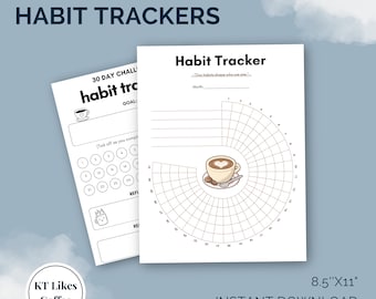 Coffee‑Themed Habit Tracker Printable – Monthly & 30‑Day Digital Tracker