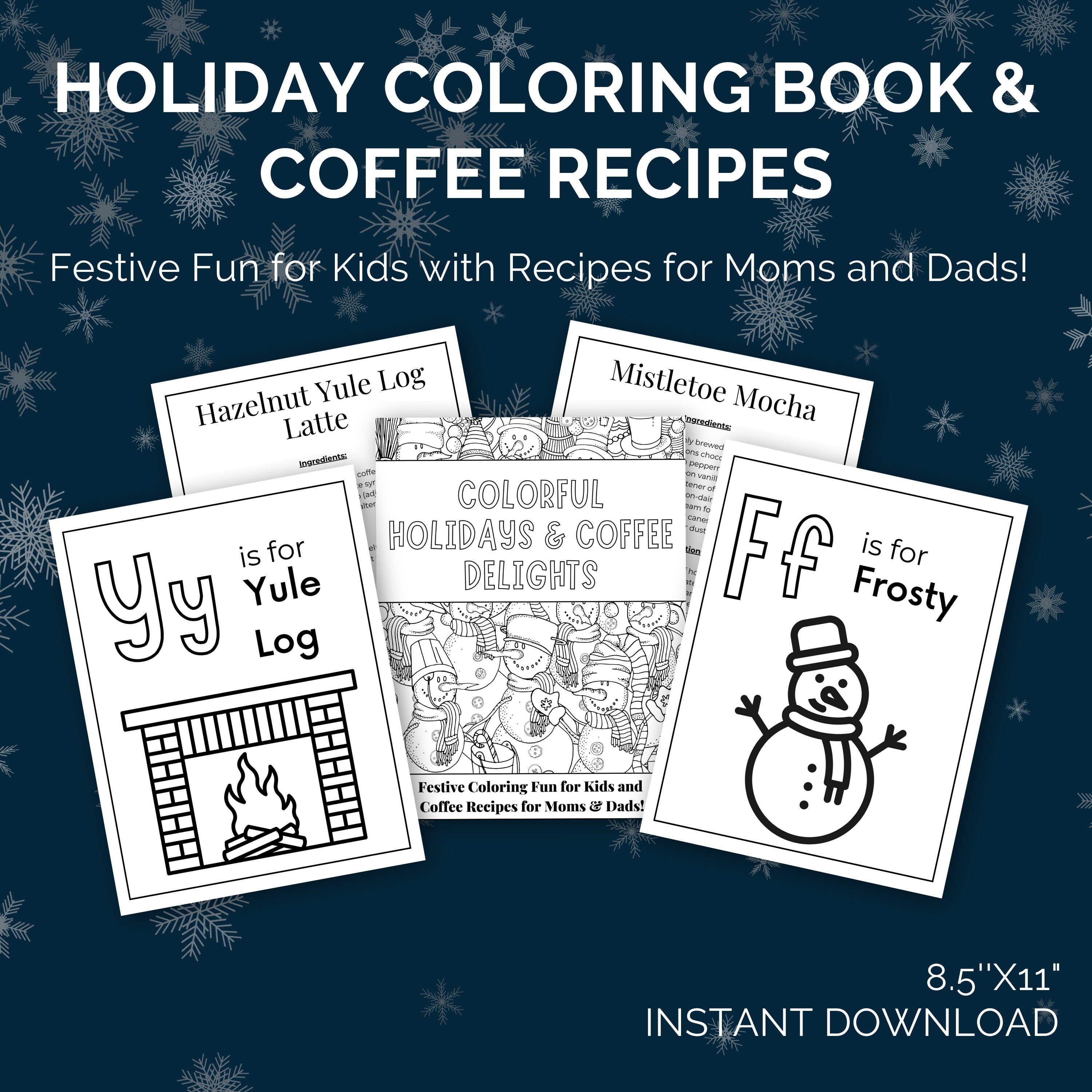 Winter Coloring Book Printable for Kids Coffee Recipes - Etsy