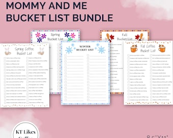 Mommy and Me Bucket List Bundle | Coffee Bucket List | Kids Bucket List | Seasonal Bucket List | Family Bucket List