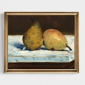 Manet Pears Still Life: Vintage Kitchen Fruit Art Print