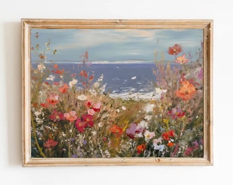 Montara State Beach Painting: California Wildflower Coastal Art Print