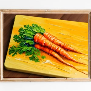 Carrots Still Life Art Print: Farmhouse Kitchen Decor