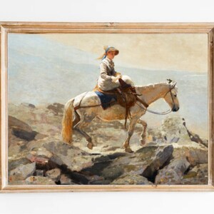 Winslow Homer Art Print: Woman Riding Horse, White Mountains