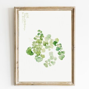 Fern Vintage Art Print: Botanical Watercolor Painting
