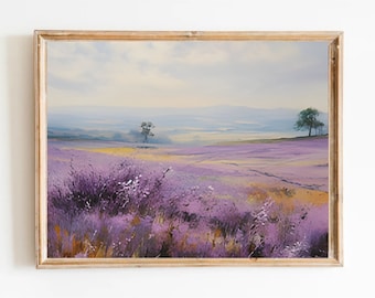 Lavender Field Tuscany Art Print: Italian Landscape Painting
