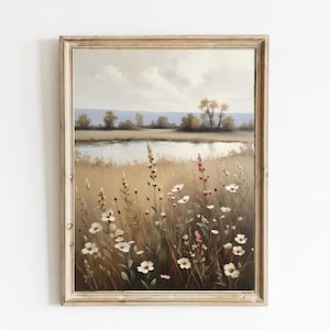 Charleston Lowcountry Marsh Painting: Vintage Floral Landscape Art Print