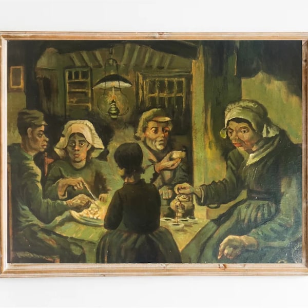 Les mangeurs de pommes de terre de Vincent Van Gogh, 1885 vintage, peinture à l'huile, impression d'art, portrait de personnes, art mural antique, campagne, impression de peinture