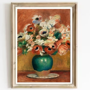 Renoir Flowers in Vase Print: Vintage Still Life Art