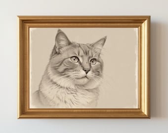 猫の鉛筆画 フレーム付き 猫の鉛筆スケッチ - カスタム鉛筆画 - 手作り。 - Etsy 日本