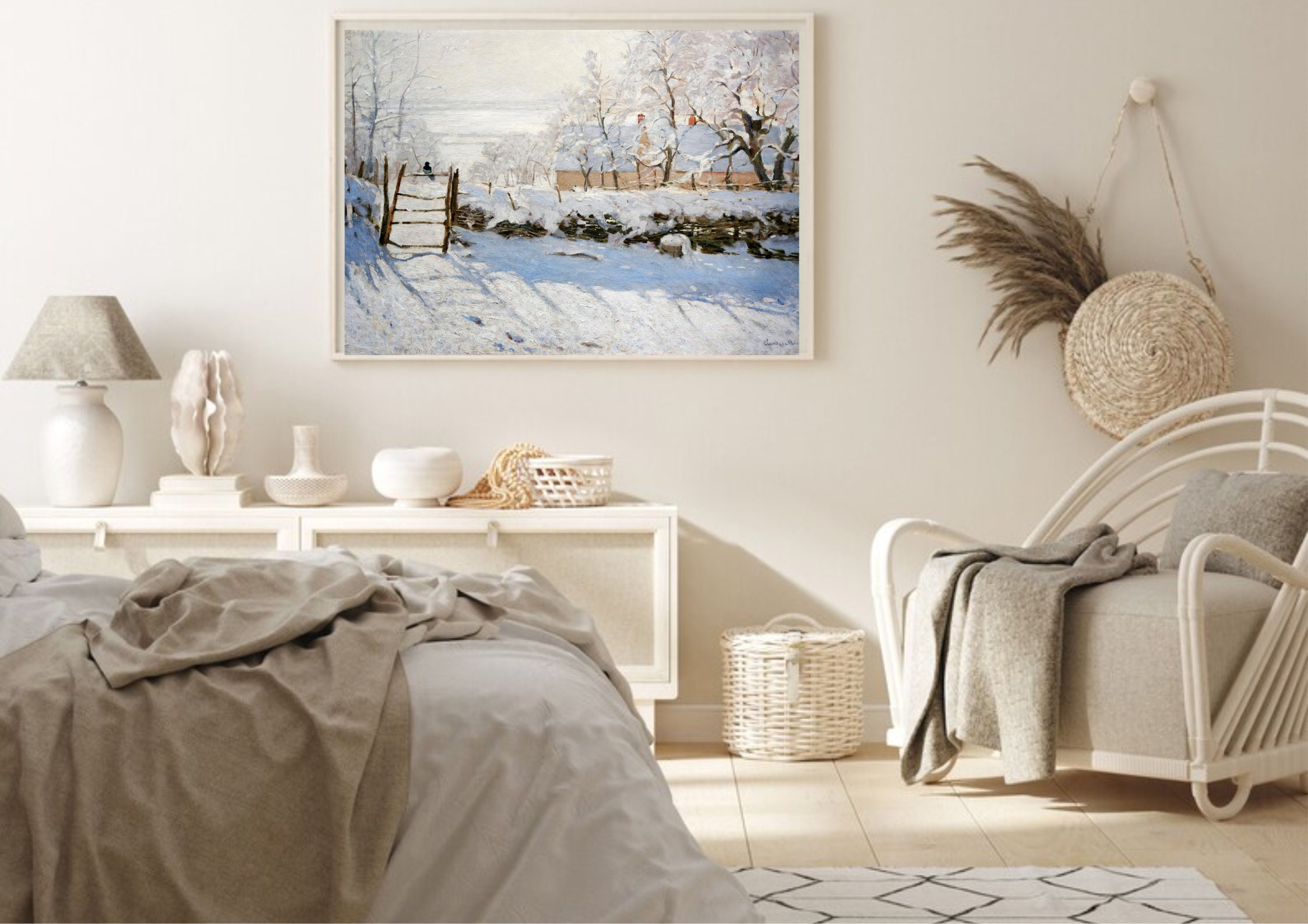 Claude Monet 'Wasserlilien' Leinwand-Bild, Fertig Gerahmt & Aufhängefertig – Wanddekoration Für Zuhause