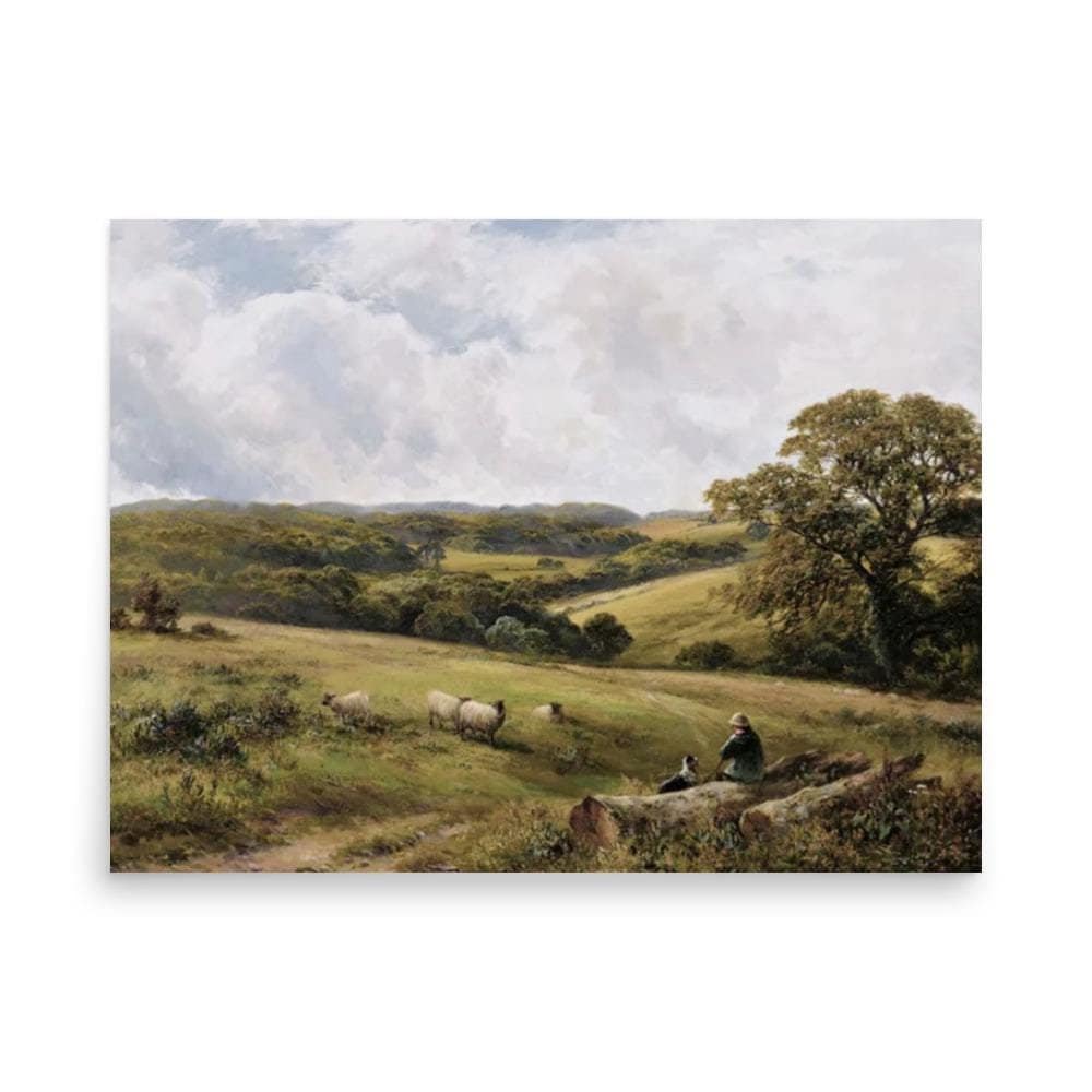 English Countryside Print: Vintage Sheep Farm Landscape Wall Art - Etsy