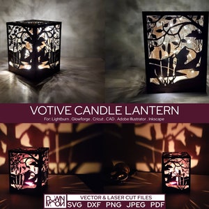 Natuur Kandelaar Laser Cut Votive Box Lantaarn voor Theelichtjes Download