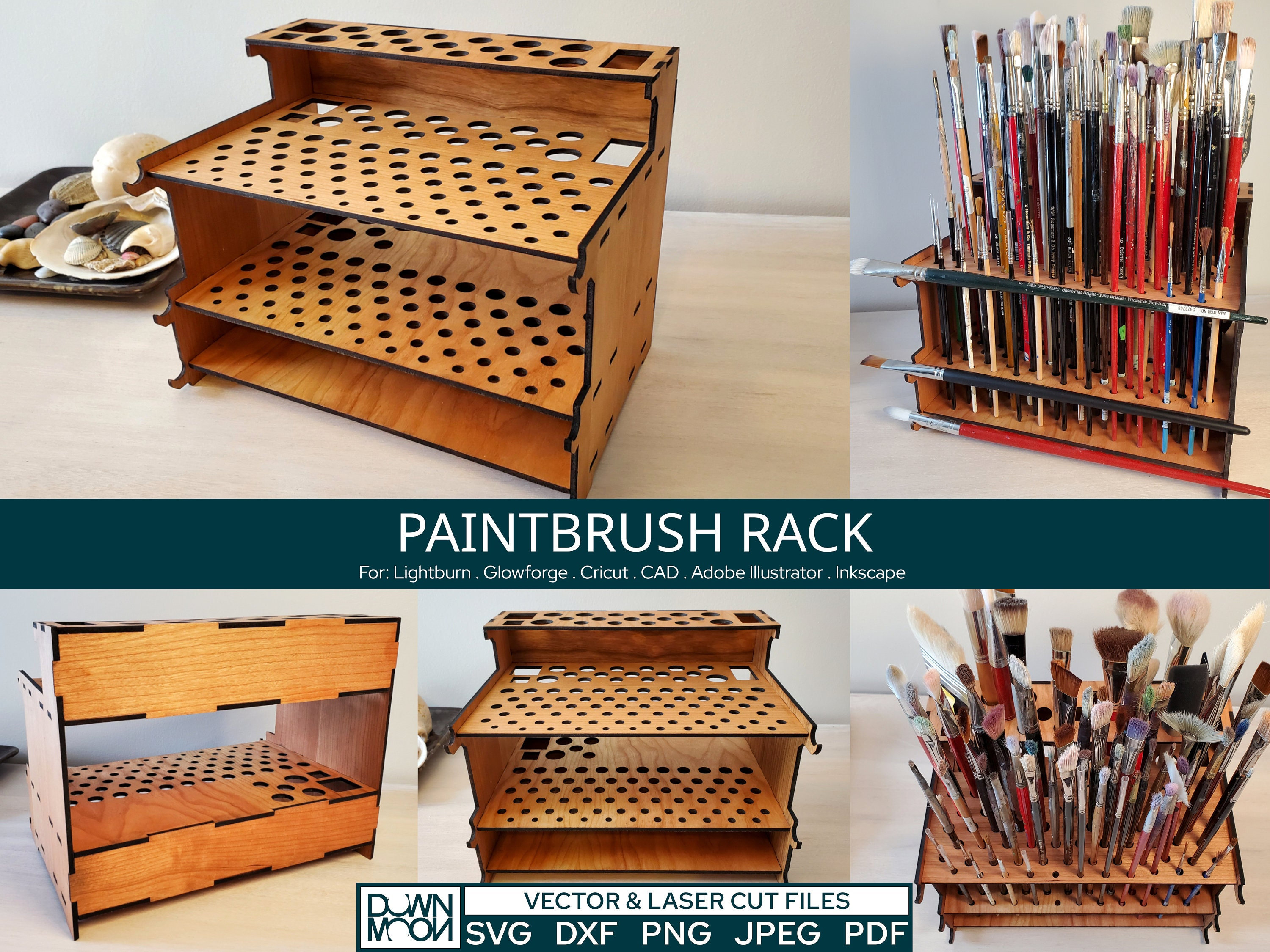 Brush Holder Rack for Paintbrushes - Digital Plans and Cut Files - Etsy