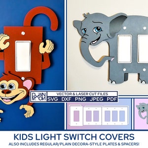 Kids Light Switch Covers, Decora-style SVG Digital Downloads