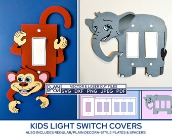 Kids Light Switch Covers, Decora-style SVG Digital Downloads