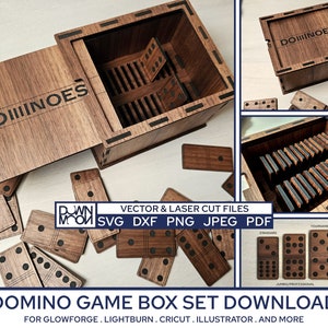 Laser Cut Domino Box Set Game Plans SVG Download