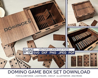 Laser Cut Domino Box Set Game Plans SVG Download