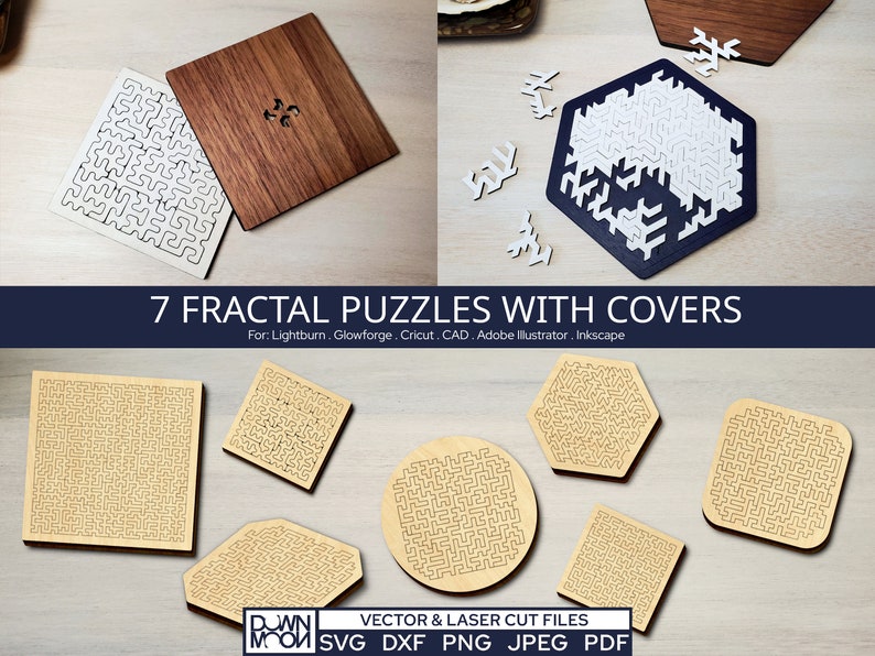 7 Fractal Puzzles With Covers - Digital Files to Make Your Own - Etsy