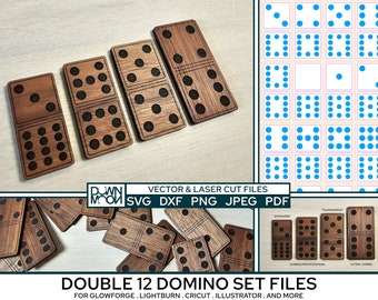 Double 12 Domino Set SVG Files in Various Sizes