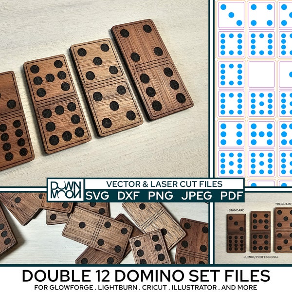Double 12 Domino Set SVG Files in Various Sizes