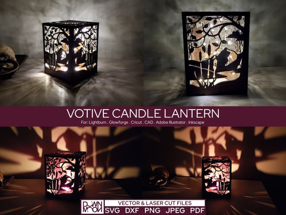 Nature Candle Holder Laser Cut Votive Box Lantern for Tea Lights Download