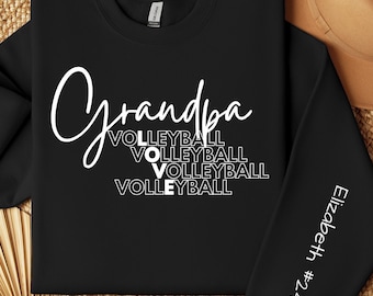 Personalisiertes Beachvolleyball-Großvater-Sweatshirt, Kundenspezifisches Beachvolleyball-Geschenk, Mädchen-Volleyball-Großvaterpullover, Volleyball-Kleidung für Großvater