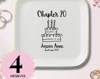 Custom Chapter 20 Jewelry Dish, Personalized 20th Birthday Trinket Tray, 20th Birthday Ring Dish, 20th Birthday keepsake gift for women