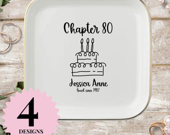 Custom Chapter 80 Jewelry Dish, Personalized 80th Birthday Trinket Tray, 80th Birthday Ring Dish, 80th Birthday keepsake gift for women