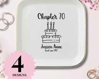 Custom Chapter 70 Jewelry Dish, Personalized 70th Birthday Trinket Tray, 70th Birthday Ring Dish, 70th Birthday keepsake gift for women