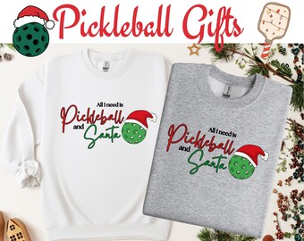 Pickleball und Santa Sweatshirt, Weihnachten Pickleball Sweatshirt, Geschenk für Pickleball Liebhaber, Weihnachtsgeschenk für Pickleball, Pickleball Weihnachten